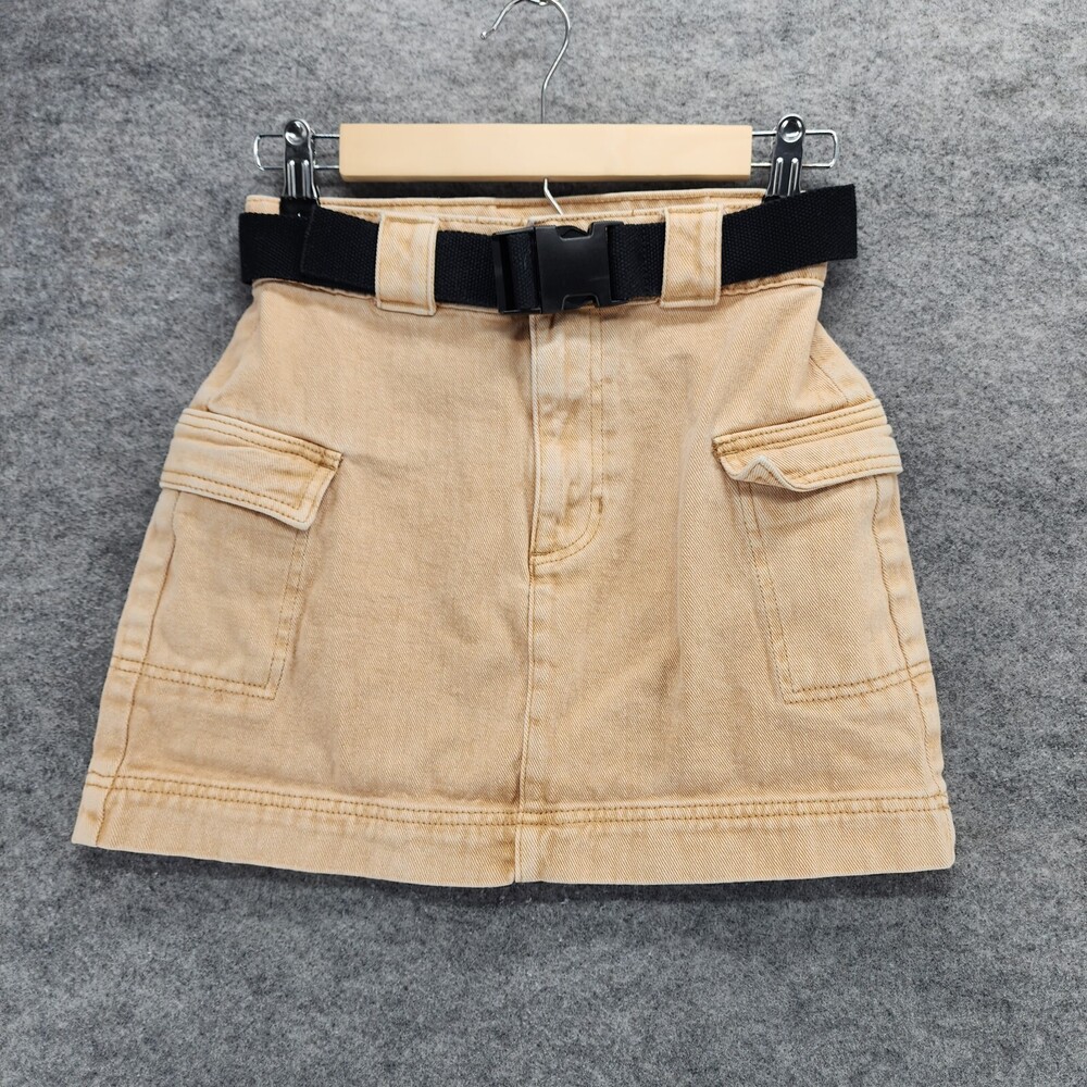 PacSun Skirt Womens Size 24 Straight Pencil Cargo Beige Denim 26" Waist